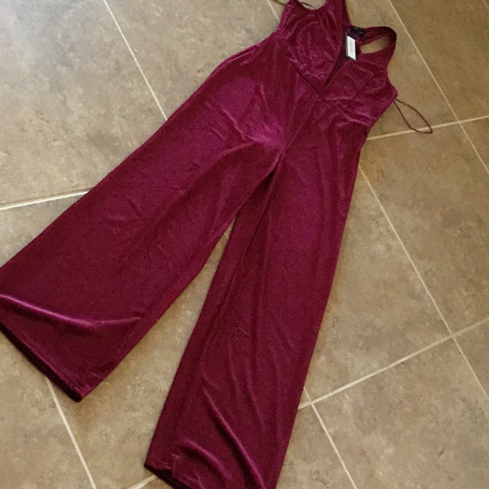 Romeo & Juliet Couture velvet jumpsuit, NWT